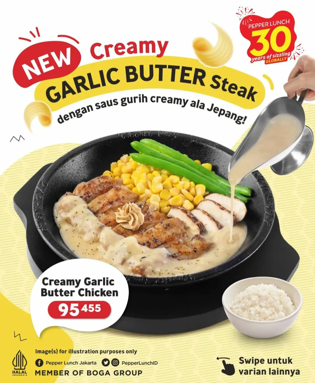 Menu baru Pepper LunchCreamy Garlic Butter chicken