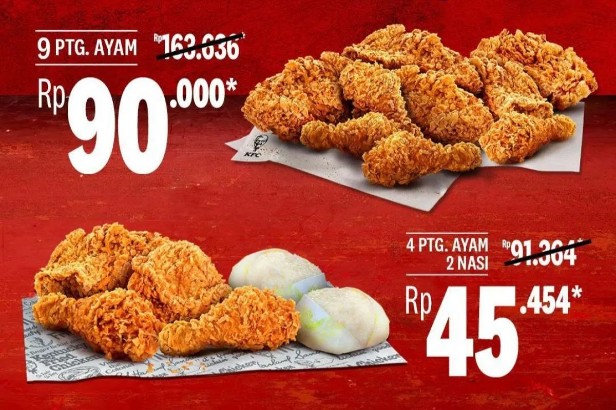 Promo KFC 1-31 Desember 2023, Hadiah Kupon Super Promo Hemat hingga 50%