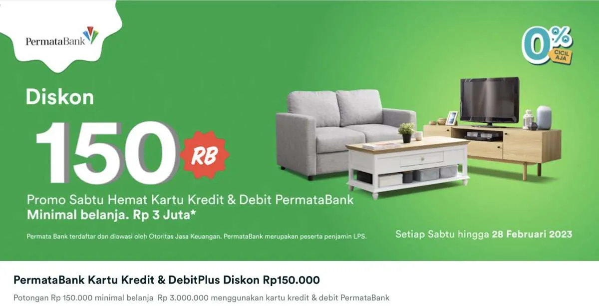 Promo Dekoruma, Belanja Pakai Kartu Bank Permata Diskon Rp 150.000