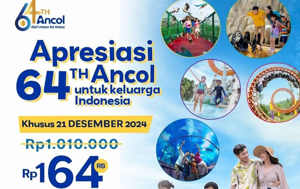 Promo Dufan Spesial Ulang Tahun Ancol ke-64, Cuma Rp 164.000 di 21 Desember 2024