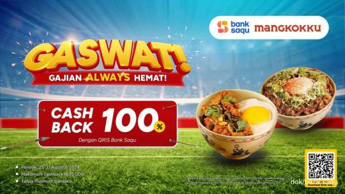 7 Promo Bank Saqu Cashback 100% di Chigo, Hokben, Yoshinoya, Subway 25-31 Agustus