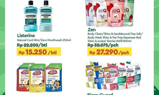 Promo Deterjen & Sabun Mandi Weekend di Superindo, Alfamart, Tip Top Sampai Indomaret