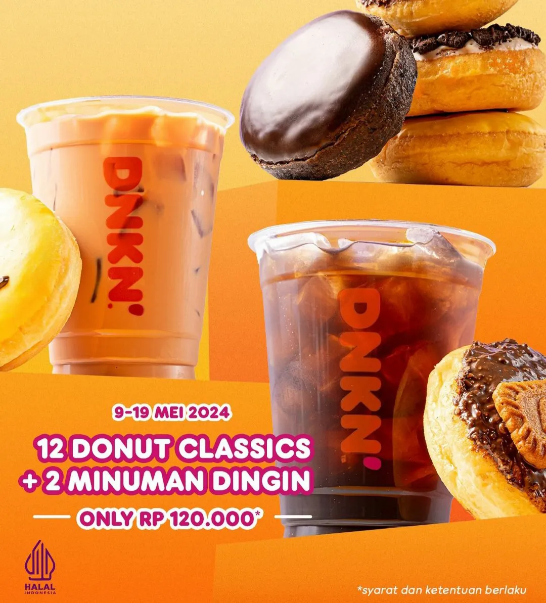 Promo Dunkin 12 donat 2 minuman dingin