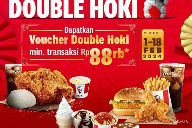 Promo KFC Imlek 2024, Voucher Double Hoki Gratis Paket Ayam-Angpao Merah