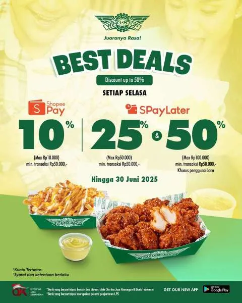 Promo Wingstop Best Deals Tiap Selasa