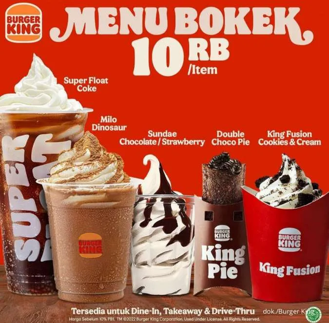 Promo Menu Bokek dari Burger King September 2022