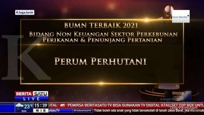 Perhutani Raih Penghargaan BUMN Terbaik 2021 Versi Majalah Investor