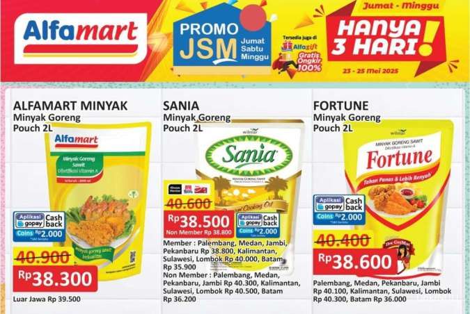 Promo Minyak Goreng Weekend 23-25 Mei 2025 di JSM Alfamart dan JSM Superindo