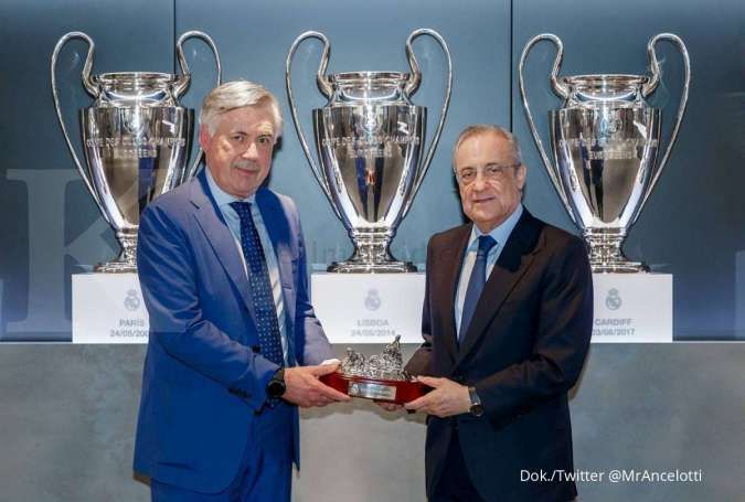 Real Madrid siapkan tawaran resmi ke PSG untuk Kylian Mbappe (Carlo Ancelotti dan Florentino Perez)