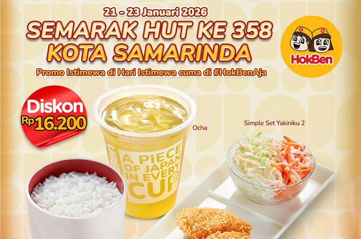 Promo HokBen 21-23 Januari 2026, Diskon Rp 16.200 HUT Kota Samarinda