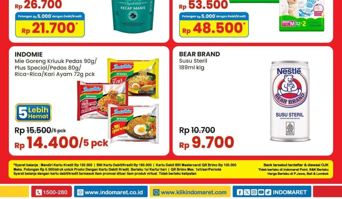 Promo Indomaret Weekend 8-10 November 2024, Promo Bear Brand & Indomie 5 Lebih Hemat
