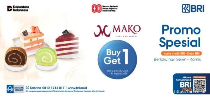 Daftar Promo BRI dengan Kuliner Favorit Agustus 2025, Ada Mako Bakery Buy 1 Get 1