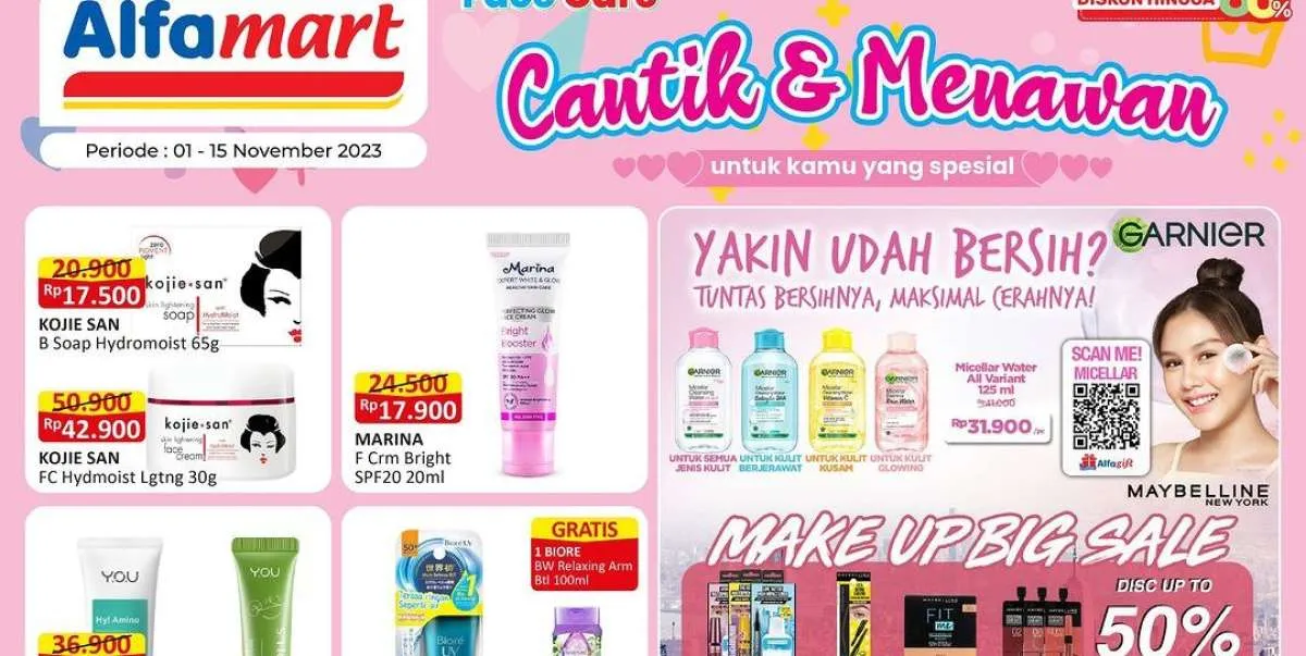 Promo Alfamart Terbaru 8 November 2023, Diskon Sampai 60% Produk Perawatan Wajah
