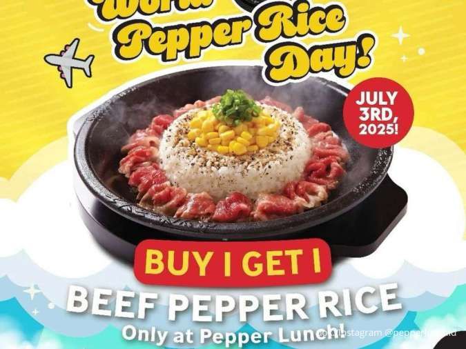 Promo World Pepper Rice Day Buy 1 Get 1 Juli 2025, Makan Berdua Cuma Rp 80.000-an