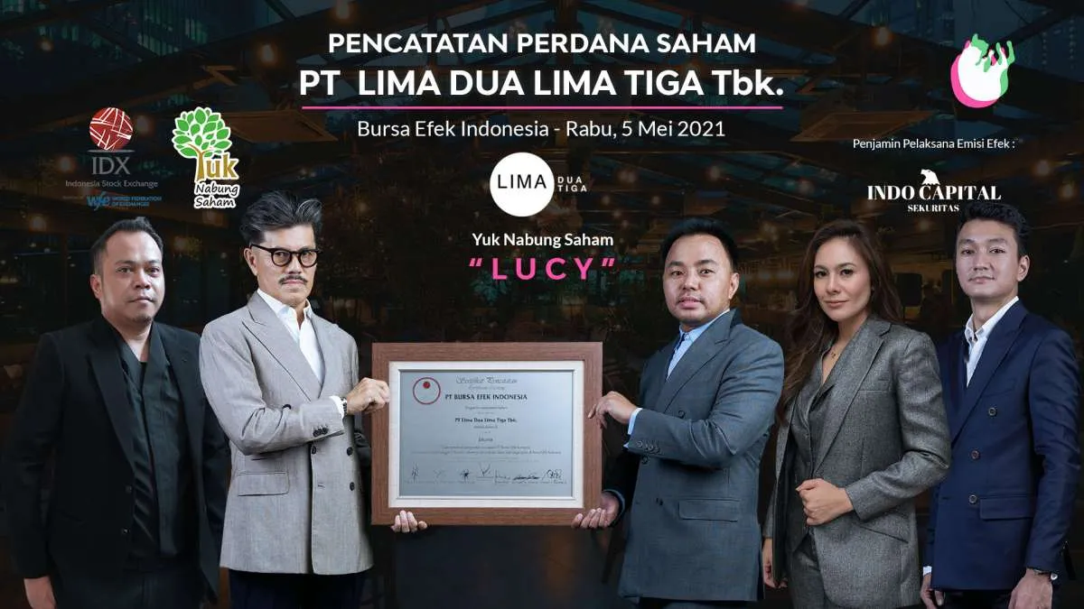 Resmi melantai di bursa, saham Lima Dua Lima Tiga (LUCY) naik 10%