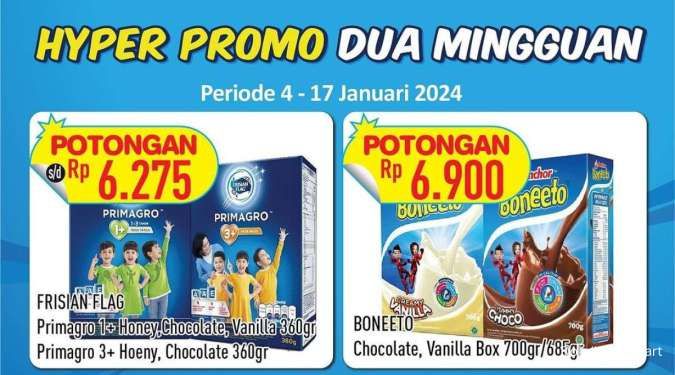 Promo Hypermart Dua Mingguan sampai 17 Januari, Beberapa Produk Beli 2 Gratis 1