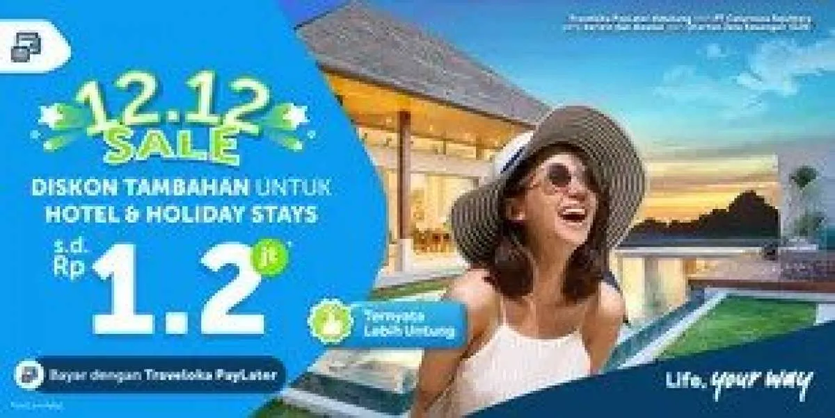 Promo Traveloka 12.12 Sale Ada Diskon Tambahan Hotel & Holiday Stay Desember ini