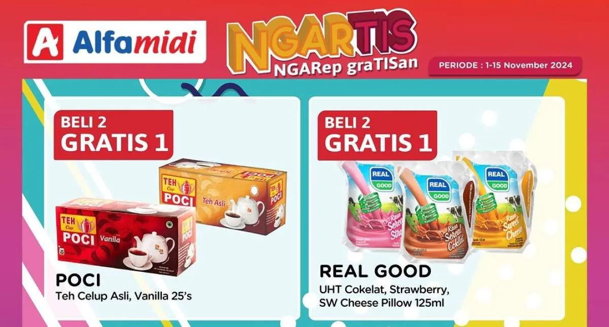 Promo Alfamidi Ngartis 1-15 November 2024, Keju hingga Teh Celup Beli 2 Gratis 1