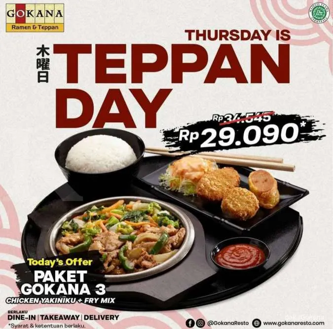 Promo Gokana Thursday is Teppan Day edisi 17 Maret 2022