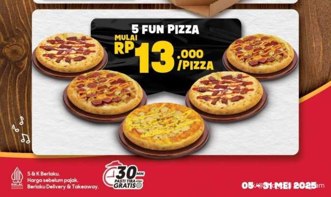Promo Pizza Hut Delivery Terbaru 5-31 Mei 2025, Harga Mulai Rp 13.000-an Saja