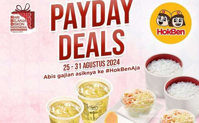 Promo HokBen Payday Hari Ini Mulai Rp 38.000-an, Promo Agustus 2024 Spesial Dine In