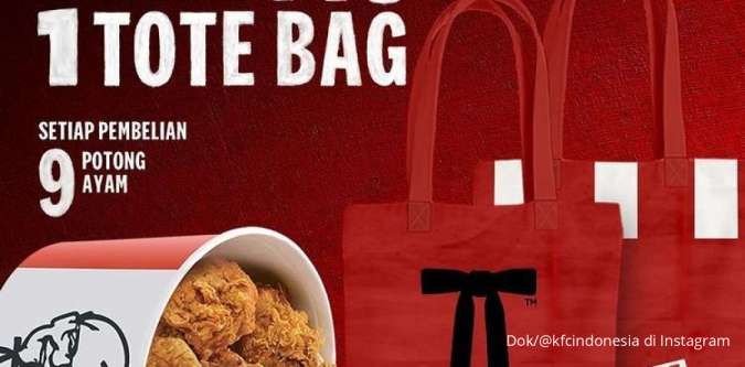 Promo KFC Terbaru 15 Februari 2023, Beli 9 Potong Ayam dan Gratis Totebag Cantik