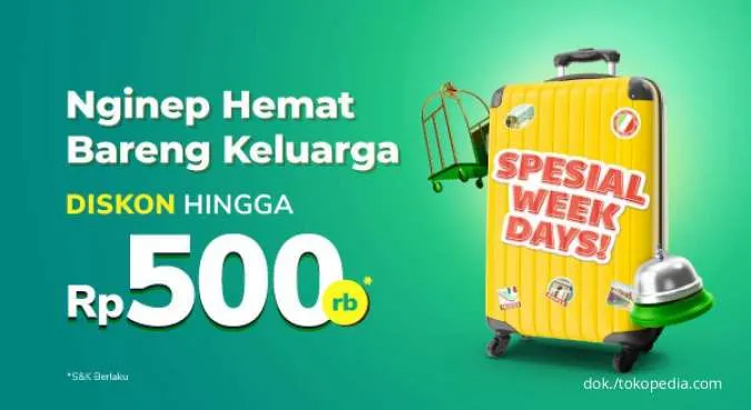 Sebelum 2021 Selesai! Diskon Hotel Favorit s.d Rp500.000 dengan Kode Promo Tokopedia