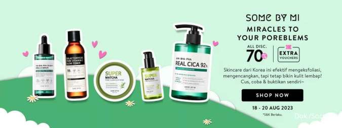 Promo Skincare Some By Mi di Sociolla, Semua Diskon 70% Berlaku s/d 20 Agustus 2023