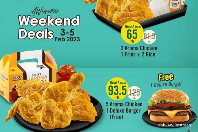 Promo AW Restoran 3-5 Februari 2023, Beli 3 Paket Weekend Deals Serba Hemat