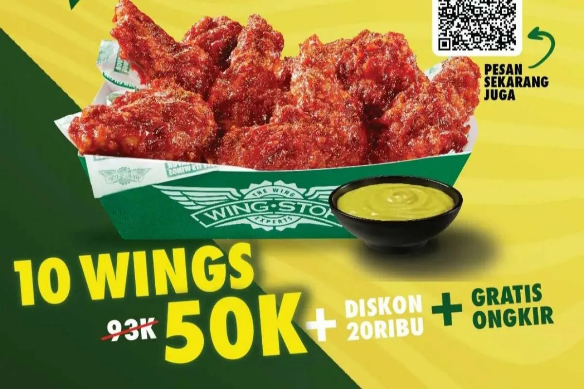 Promo Wingstop Maret 2022, Beli 10 Wings Dapat Diskon dan Gratis Ongkir!