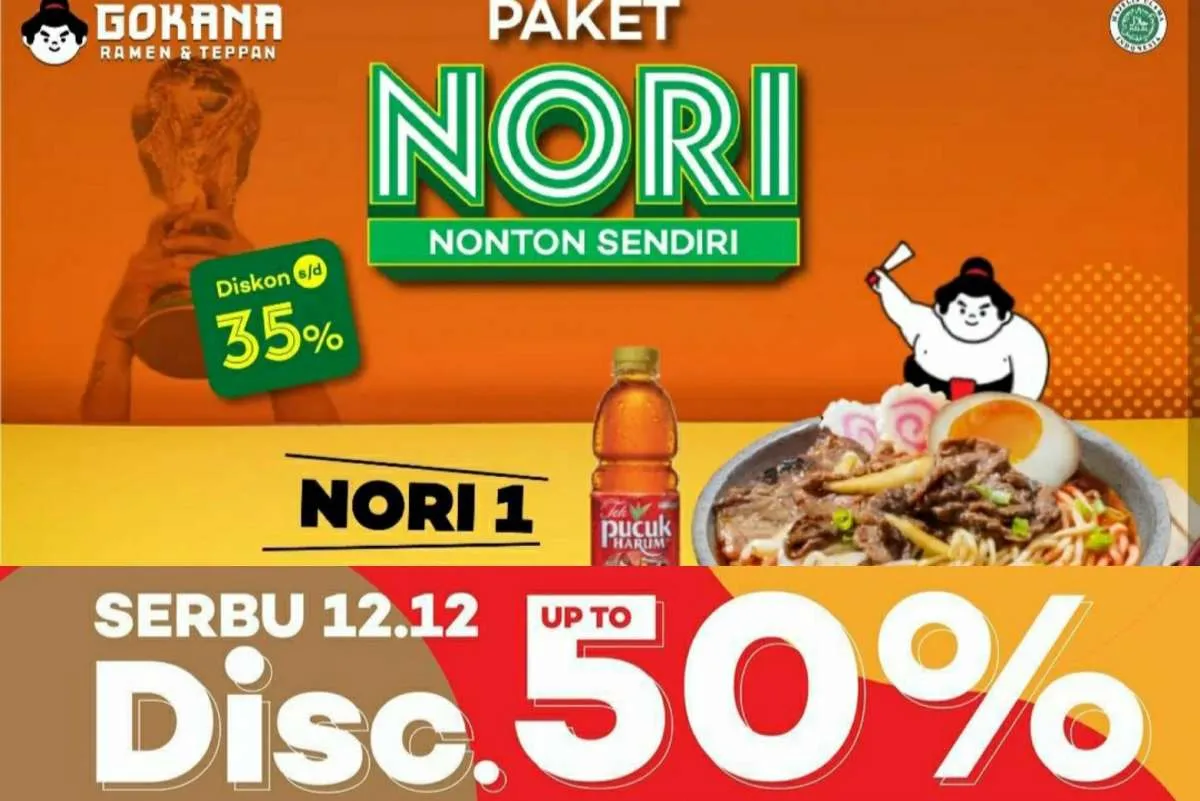 Promo 12.12 Gokana Desember 2022, Hadir Paket Nobar hingga Serbu 12.12 Diskon 50%