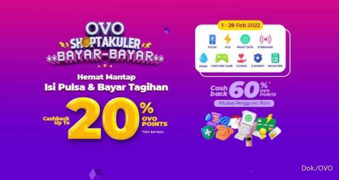 Promo OVO Shoptakuler Bayar-Bayar, Beli Produk Digital Cashback Hingga 20%