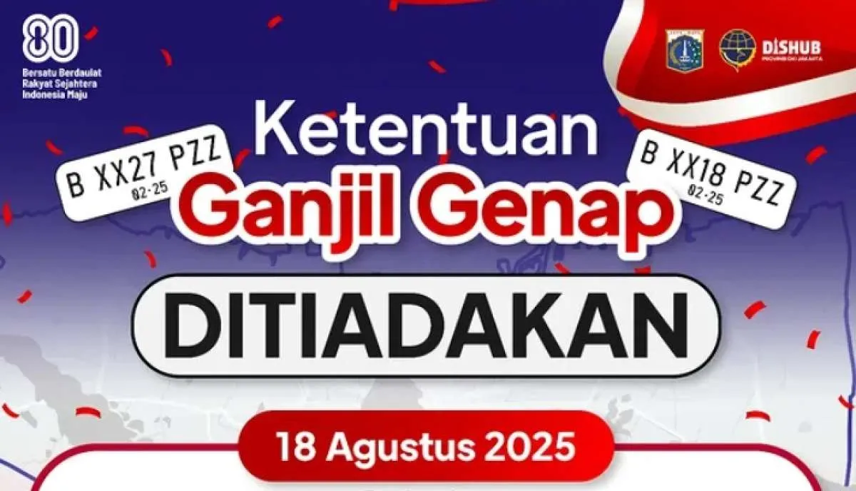 Ganjil Genap Jakarta Hari Ini (18 Agustus 2025) Berlaku atau Tidak?