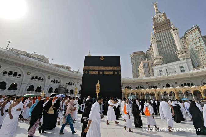 Suasana Masjidil Haram jelang puncak haji 
