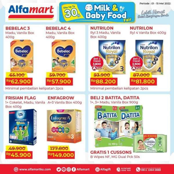 Katalog Promo Alfamart Milk & Baby Food Fair Periode 1-15 Mei 2022, Cek di Sini!