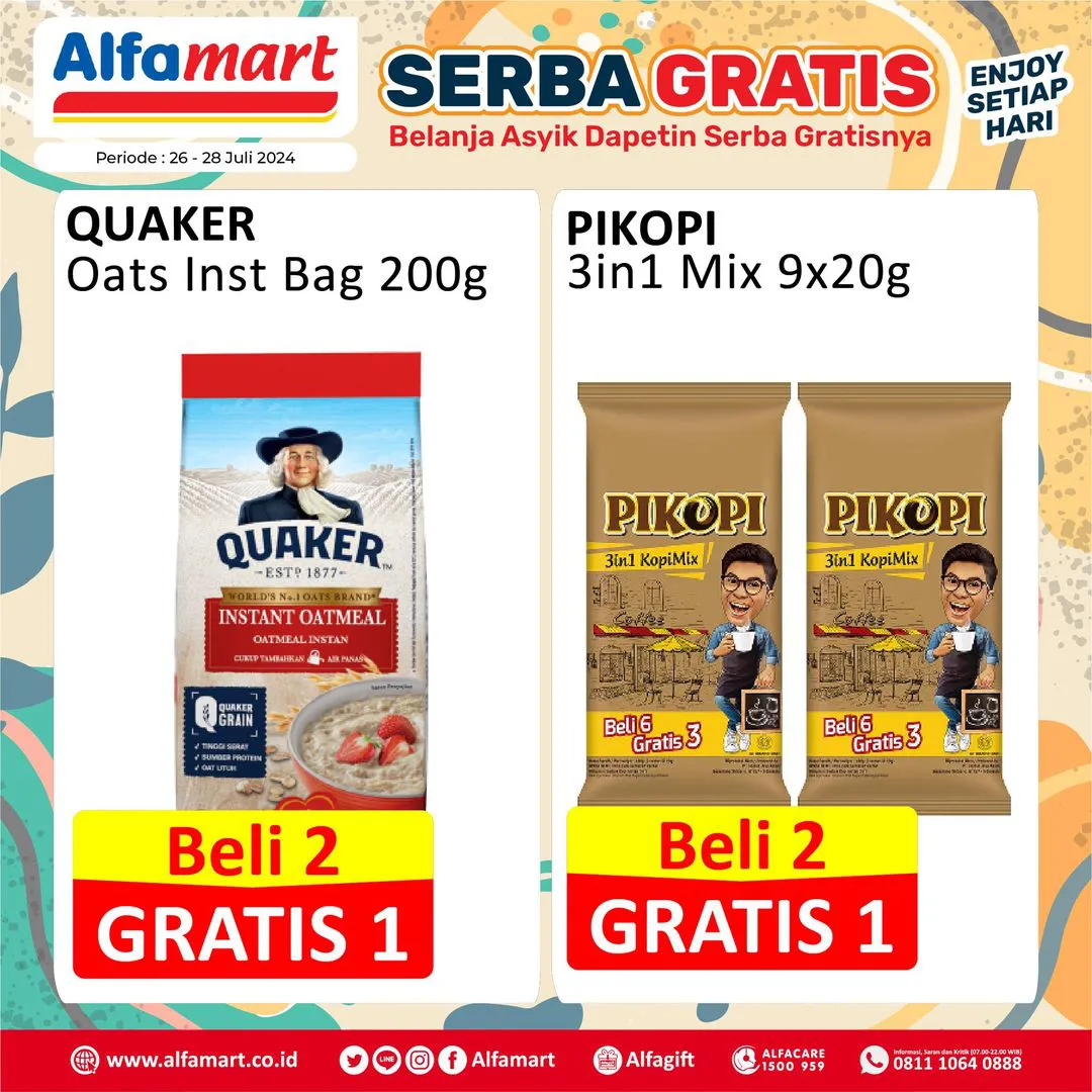 Promo Alfamart Serba Gratis Periode 26-28 Juli 2024