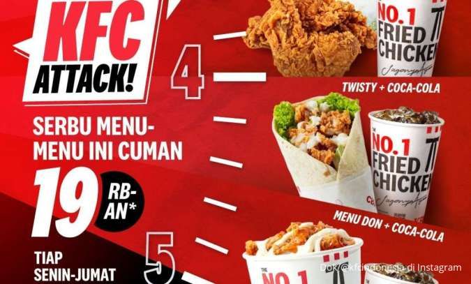 Promo KFC Serba Rp 19.000-an Mulai Senin Sore, Pilihan Makan Hemat di Awal Pekan Ini