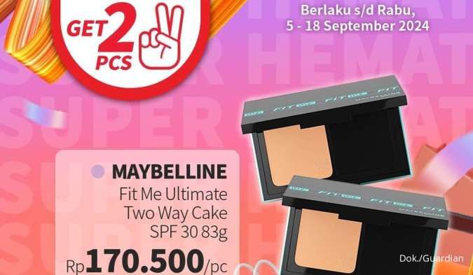 Promo Guardian Super Hemat 5-18 September 2024, Tambah Rp 1.000 Dapat 2 Two Way Cake