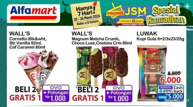 Promo Alfamart Hanya 7 Hari Periode 20-26 Maret 2024, Es Krim Beli 2 Gratis 1