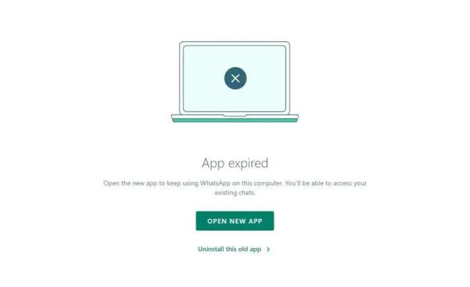 WhatsApp Desktop App expired