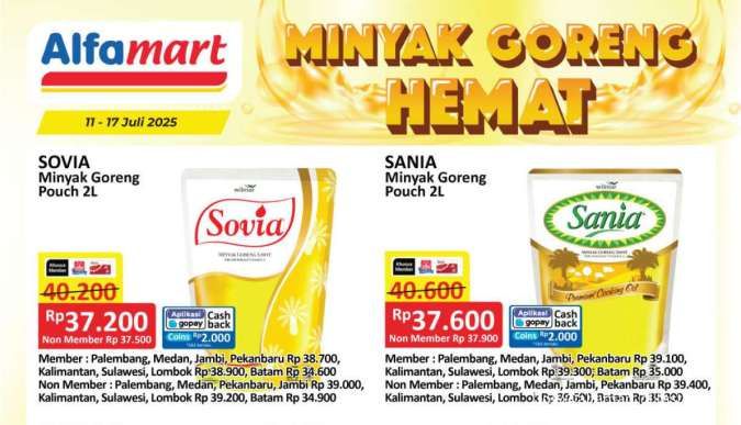Promo Minyak Goreng Weekday di Alfamart-Superindo, Harga Hemat Sampai 17 Juli 2025