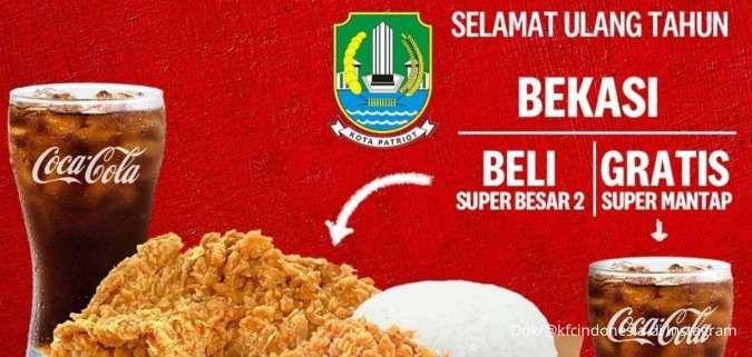 Promo KFC Terbaru 10 Maret 2023 Spesial HUT Kota Bekasi, Promo Hanya Hari Ini