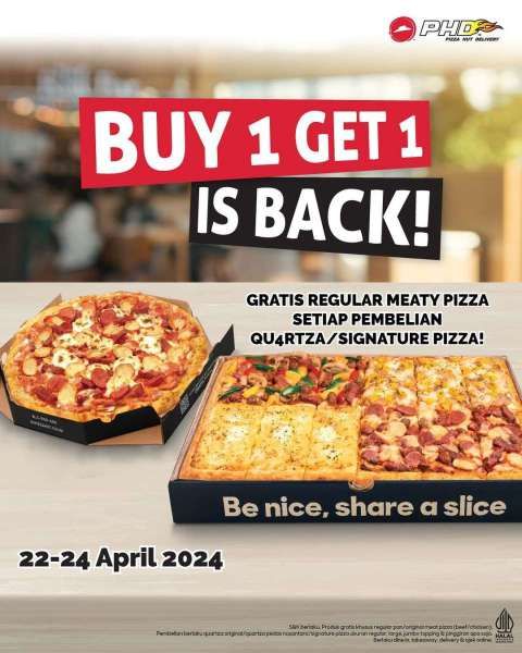 Promo Pizza Hut Beli 1 Gratis 1 Sampai 24 April 2024