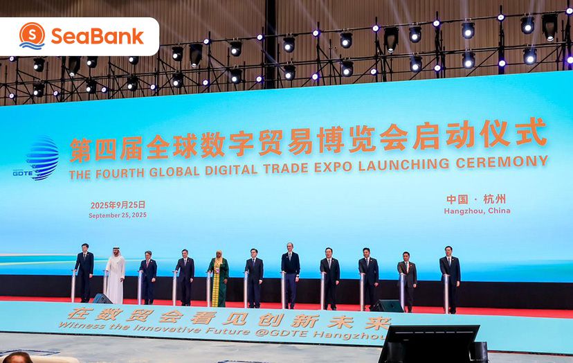 Kontan - PT Bank Seabank Indonesia. Proses pembukaan acara Global Digital Trade Expo 2025. (Dok: SeaBank)