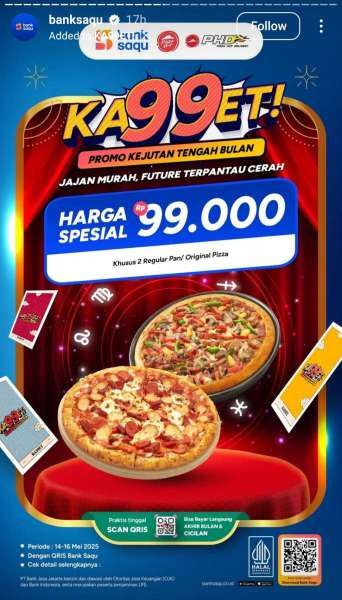 Promo Bank Saqu di Pizza Hut dan PHD 14-16 Mei 2025