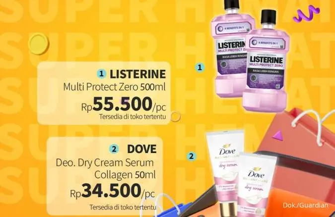 Promo Guardian 16-29 Oktober 2025, Tambah Uang Rp 1.000 Dapat 2 Listerine-Colgate