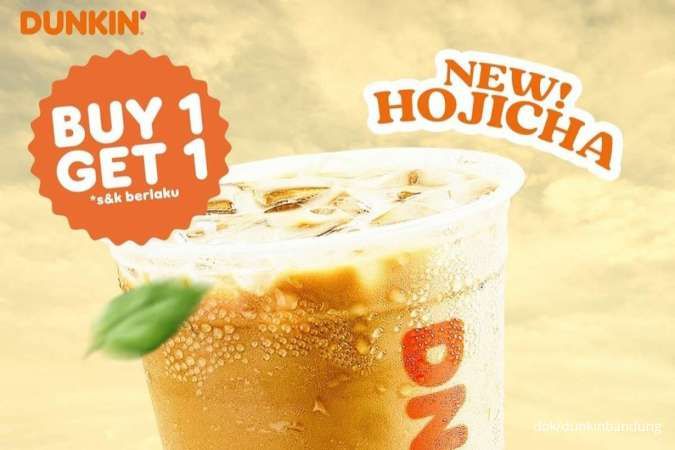 Promo Dunkin Buy 1 Get 1 Free Minuman Hojicha Large Cuma Rp 34.000