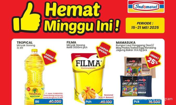 Promo Indomaret 15-21 Mei 2025, Minyak Goreng Tropical dan Filma Hemat Minggu Ini