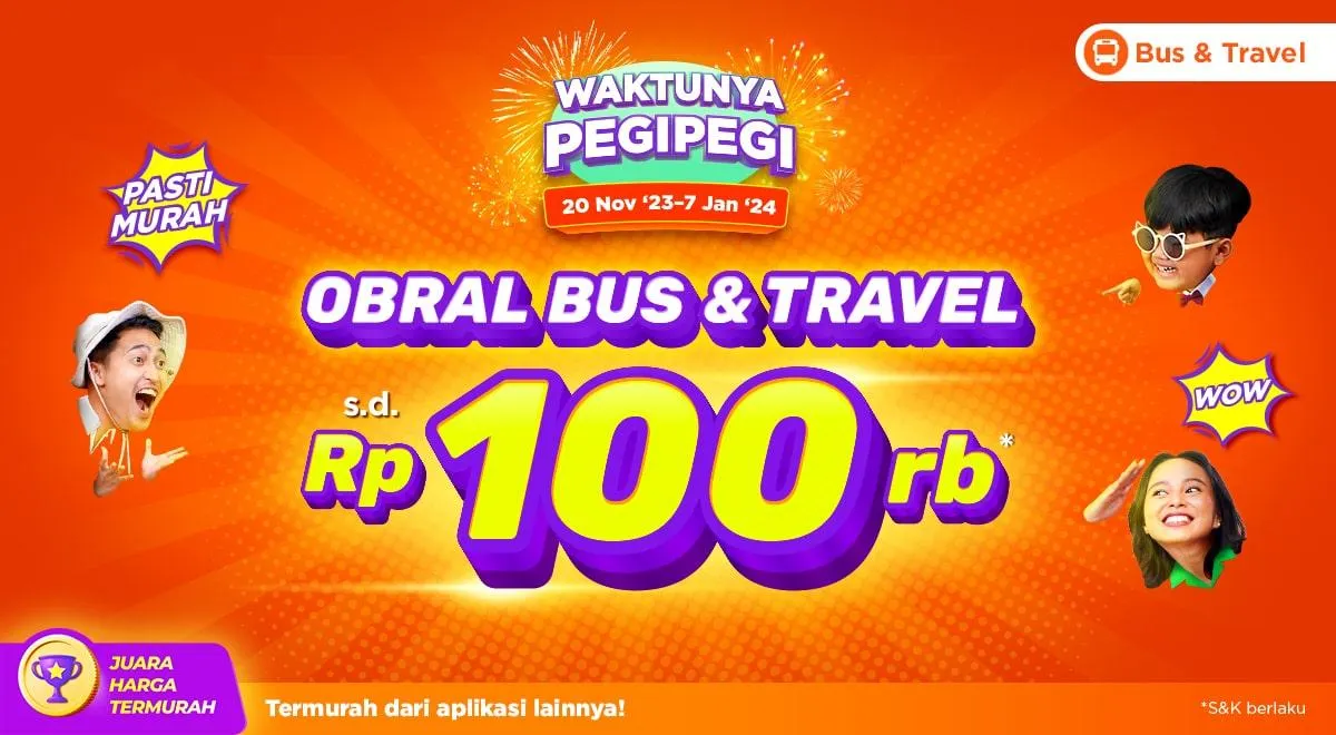 Gunakan Promo PegiPegi Obral Bus & Travel dengan Diskon hingga Rp 100.000