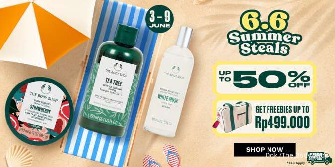 Promo 6.6 The Body Shop Periode 3-9 Juni 2025, Serum-Body Butter Diskon sampai 50%